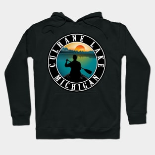 Culhane Lake Canoeing Michigan Sunset Hoodie